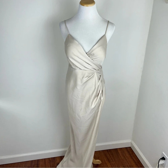 BHLDN Freya Satin Charmeuse Dress Anthropologie Size 2 - Picture 5 of 16